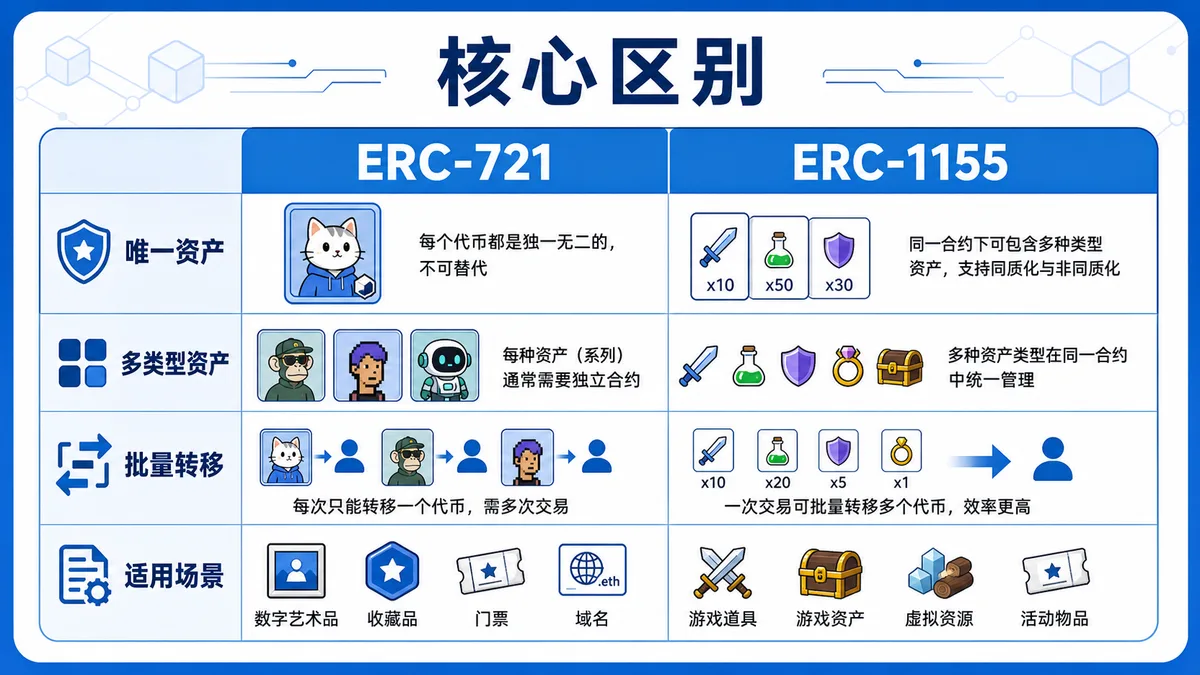 ERC-721与ERC-1155区别 