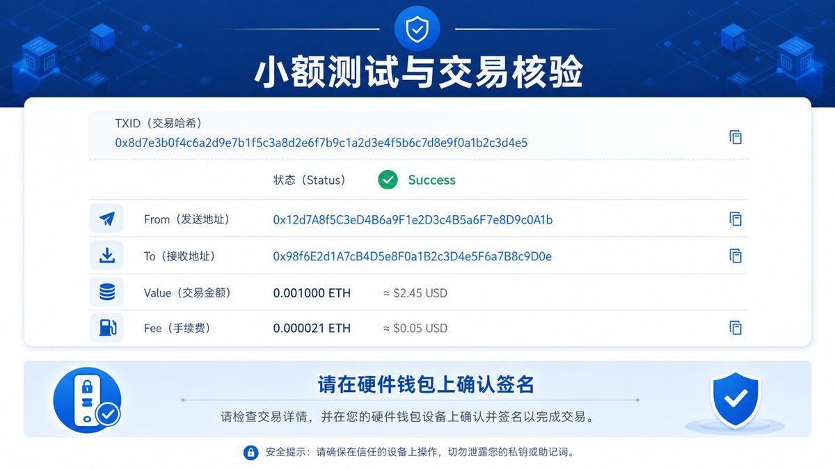 硬件钱包初始设置:开箱到转账核验 图 2