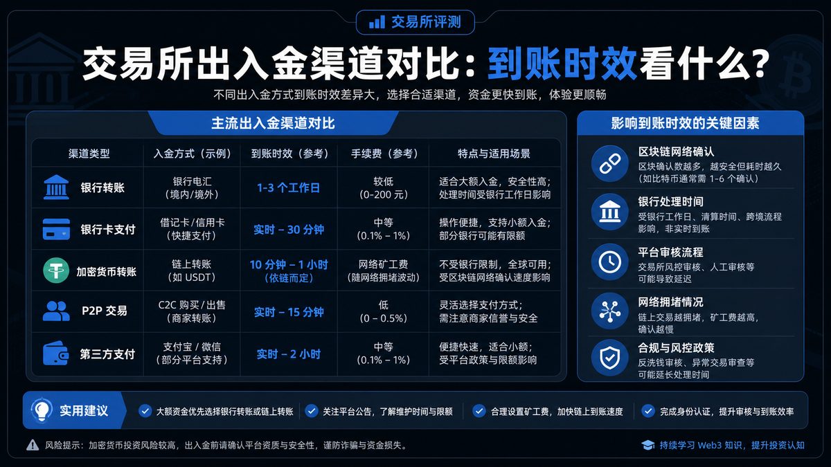 交易所出入金渠道对比：到账时效看什么？ 图 1