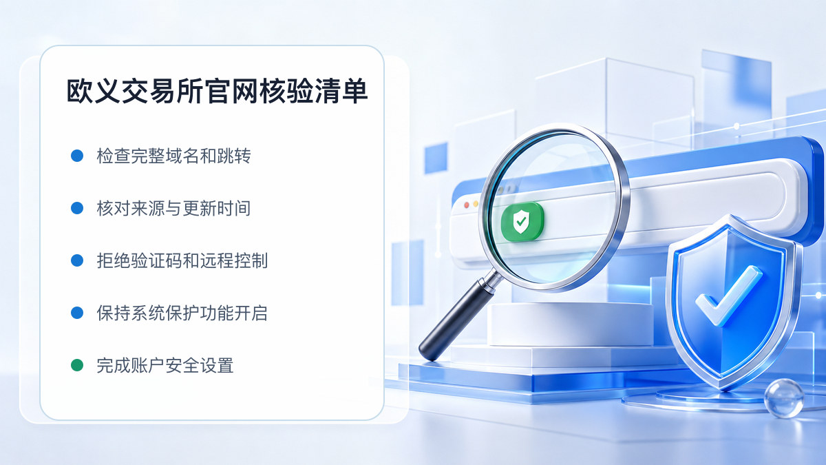 欧义交易所官网：页面真实性检查方法 图 1