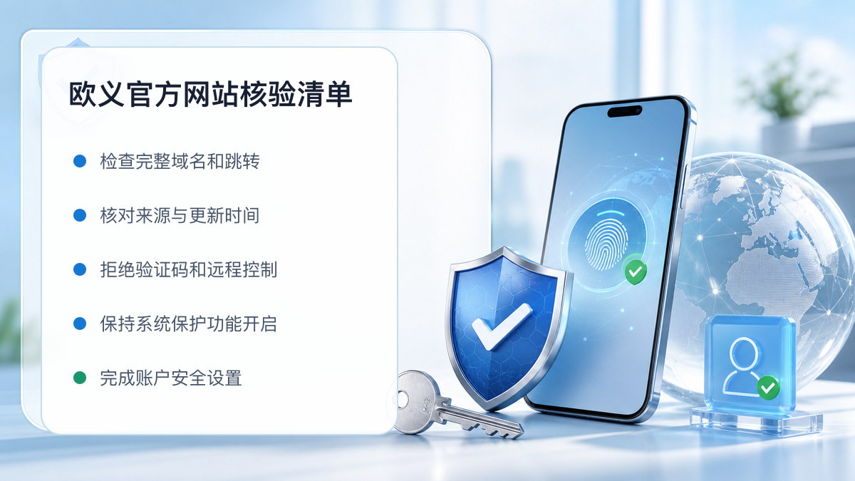 欧义官方网站：页面真实性检查方法 图 1