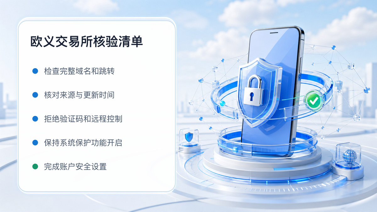 欧义交易所：页面真实性检查方法 图 1
