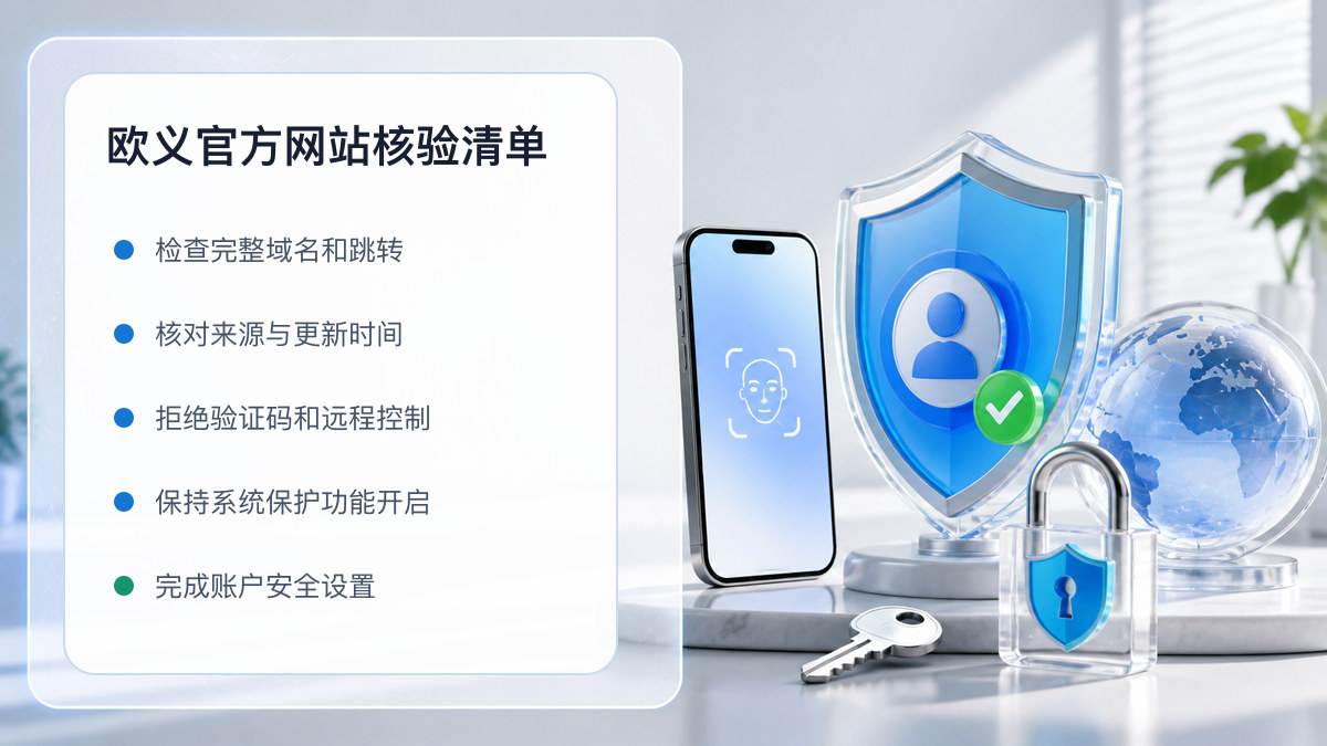 欧义官方网站：页面真实性检查方法 图 1